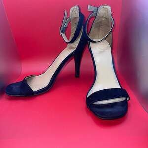 Material Girl Airer Black‎ Ankle Strap Stiletto Heels Size 6.5